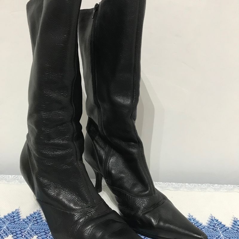 Bota Cano Alto Louis Vuitton 2 formas de usar 2 em 1 Salto pequeno