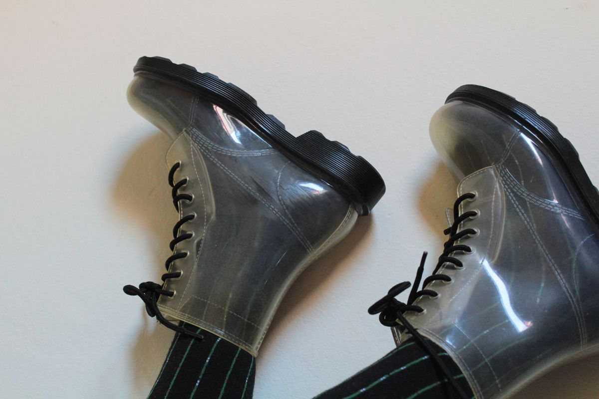 bota de plastico feminina transparente