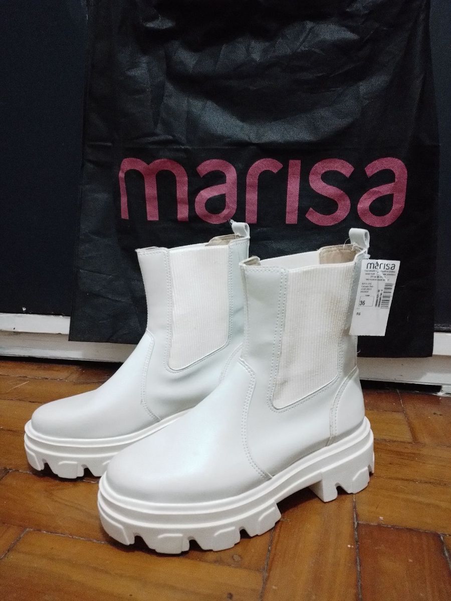 Bota store branca marisa