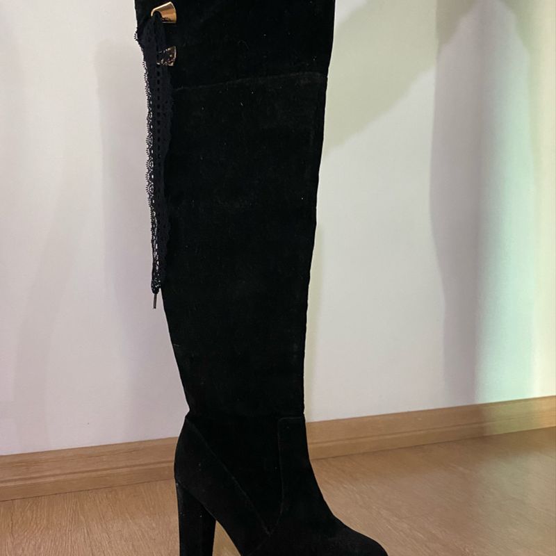 Botas de best sale camurça cano alto