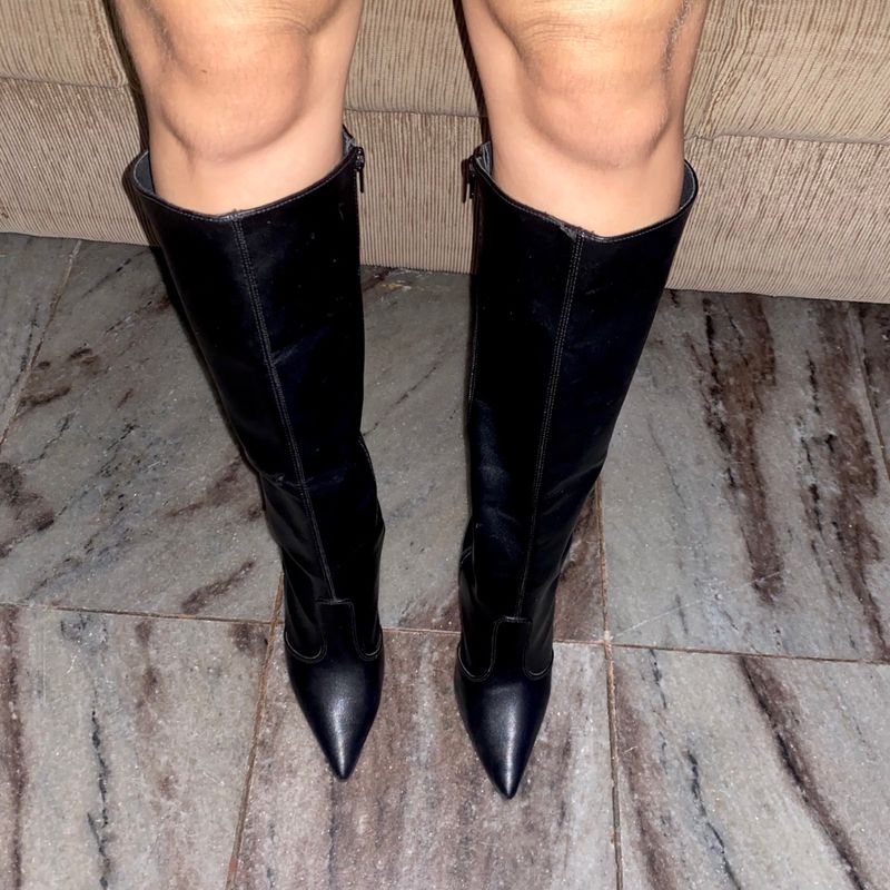 Cano Alto Botas Na Constance Bota Preta Bota Curta Salto Grosso