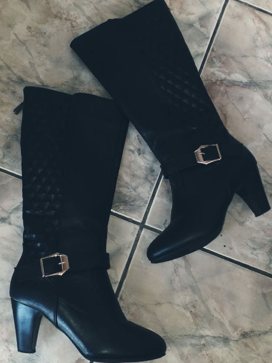 bota feminina cano longo mooncity