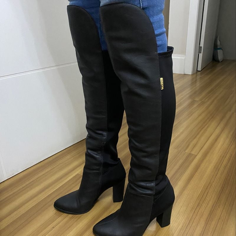 Bota Cano Alto Bota Over The Knee Ramarim Preta Bota Ramarim