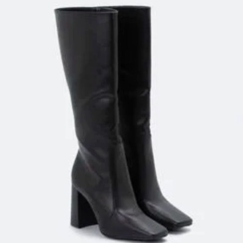 Bota Cano Alto Preta Renner Usado 110393982 enjoei