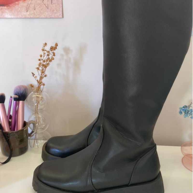 Bota Cano Alto Preta Salto Tratorado Constance Bota Feminina - Main Image