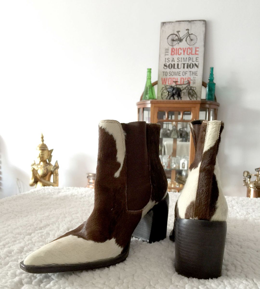 bota cano curto de pelinho