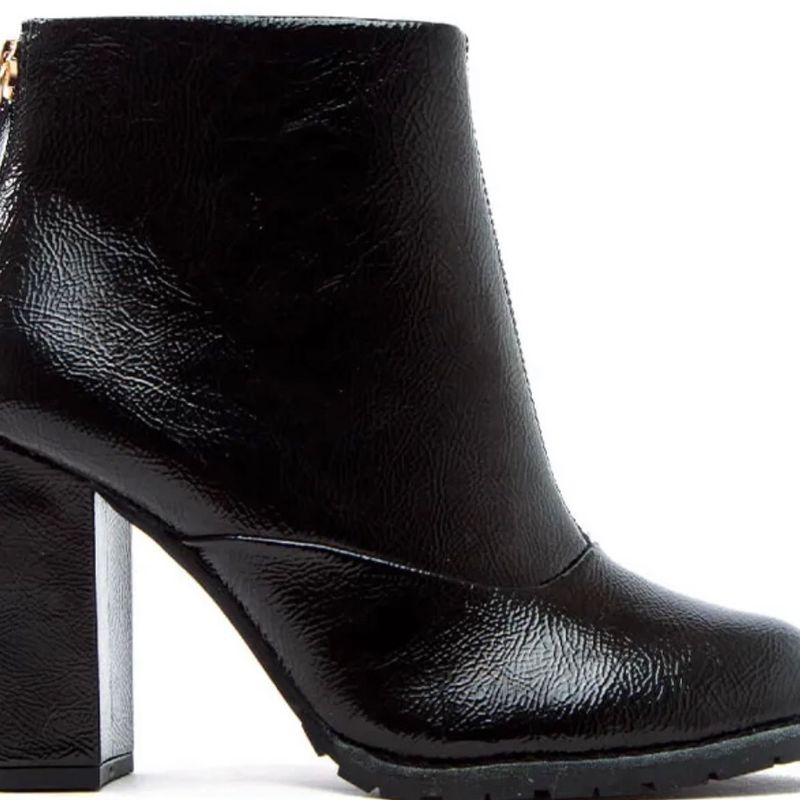 Bota Cano Curto Salto Alto Bloco Cecconello Preta Bota