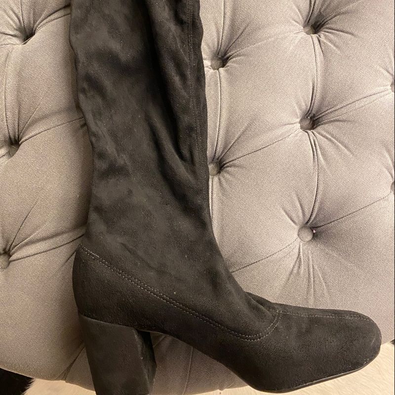 Bota Cano Longo Camurça Bota Feminina Usado 85037113 enjoei