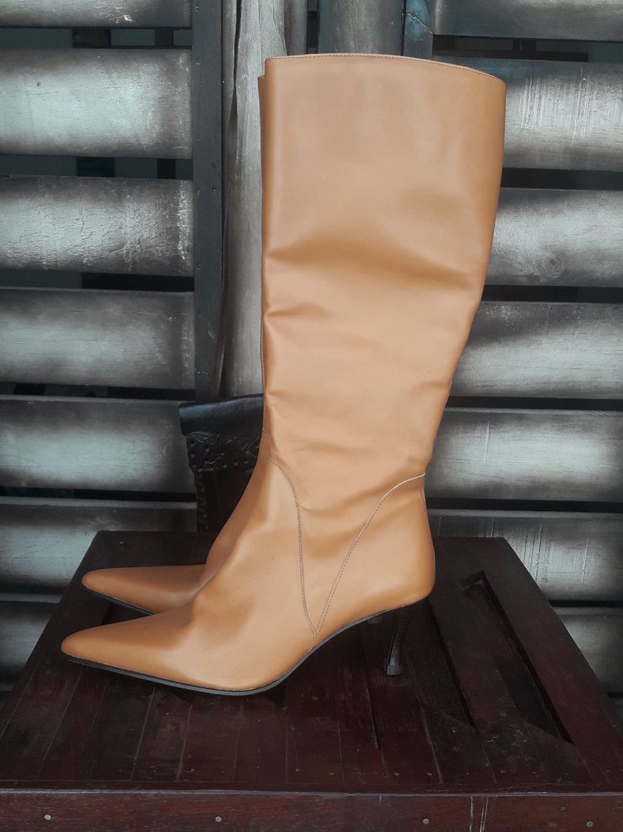 botas femininas couro legitimo cano longo