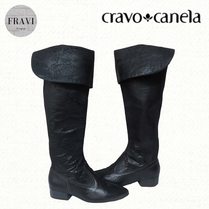 Bota over knee cravo best sale e canela