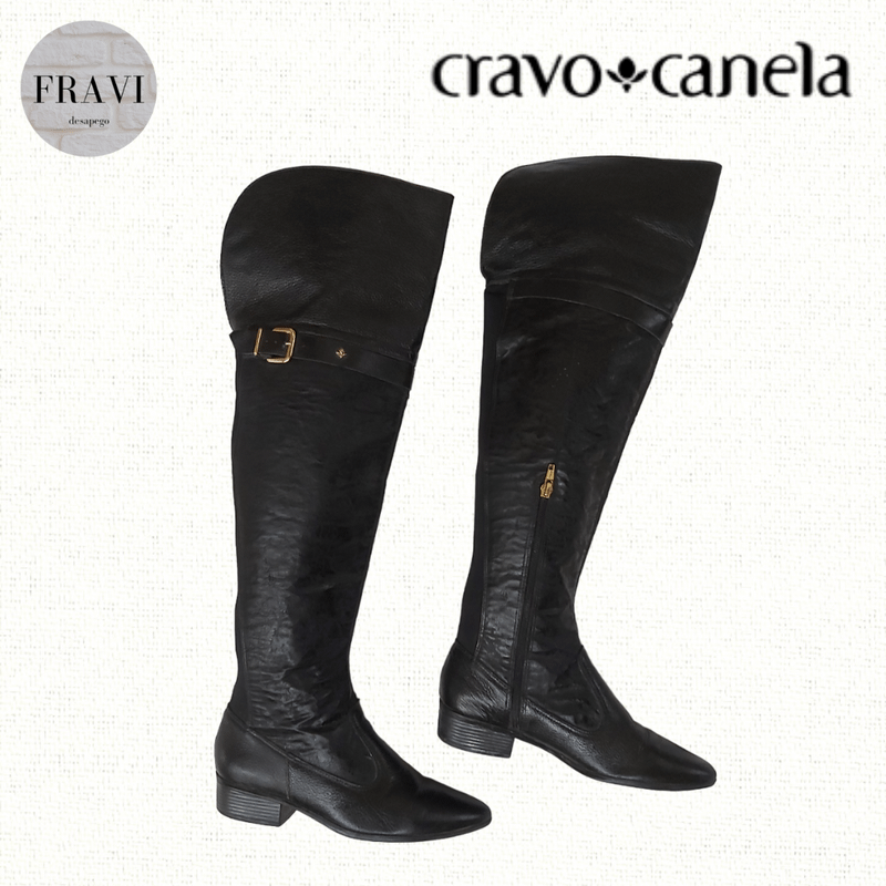 Bota cravo e hot sale canela over knee