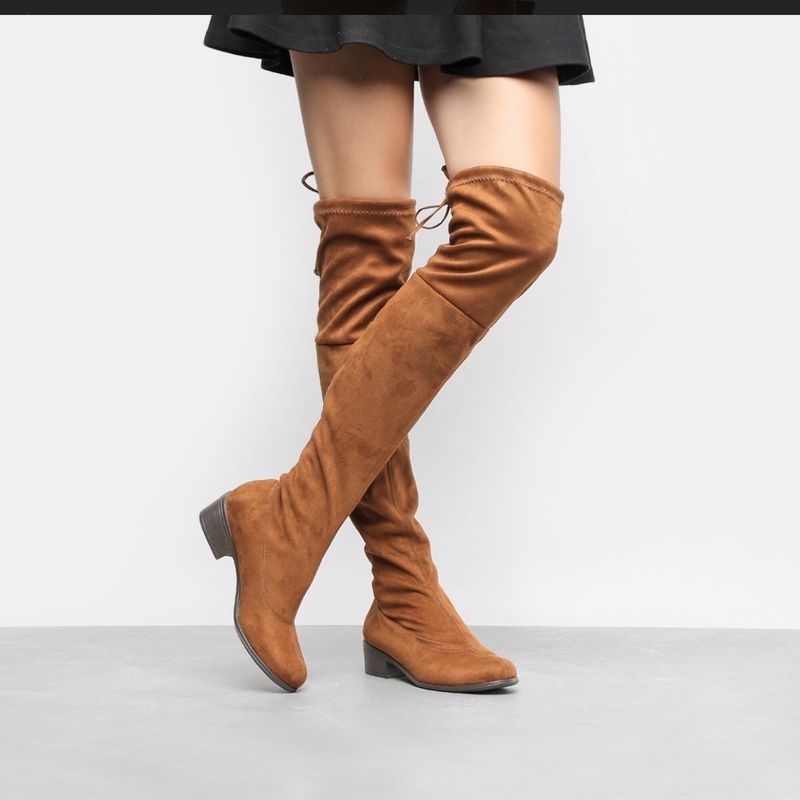 Arezzo Bota Marrom Over Bota Over The Knee Marrom Couro Arezzo