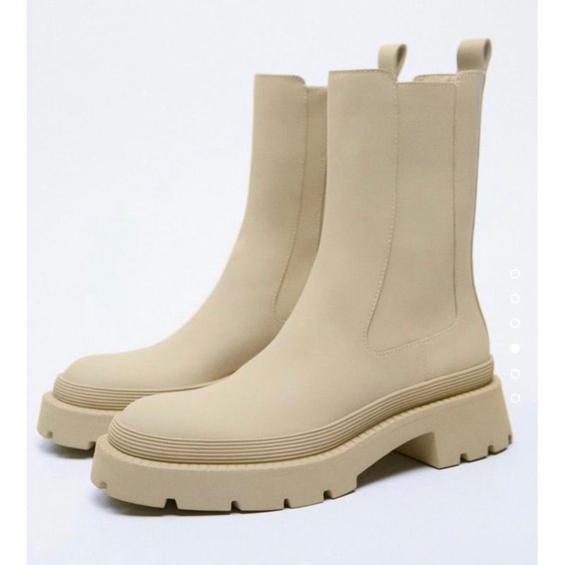 Calzado Moda Botas De Cordones Zara Bota Cano Medio