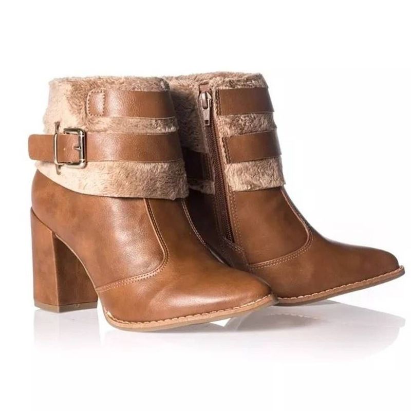 Bota bebece store cano curto caramelo