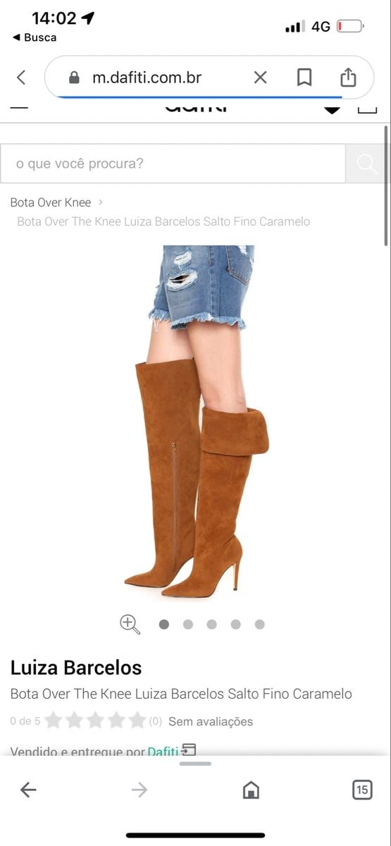 Bota Luiza Barcelos Over The Knee Caramelo Over The Knee Couro