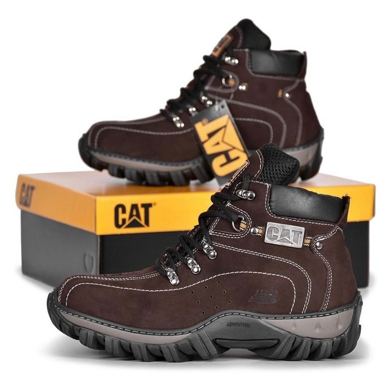 Bota Caterpillar Adventure Couro Legítimo Com Palmilha Gel de BRINDE