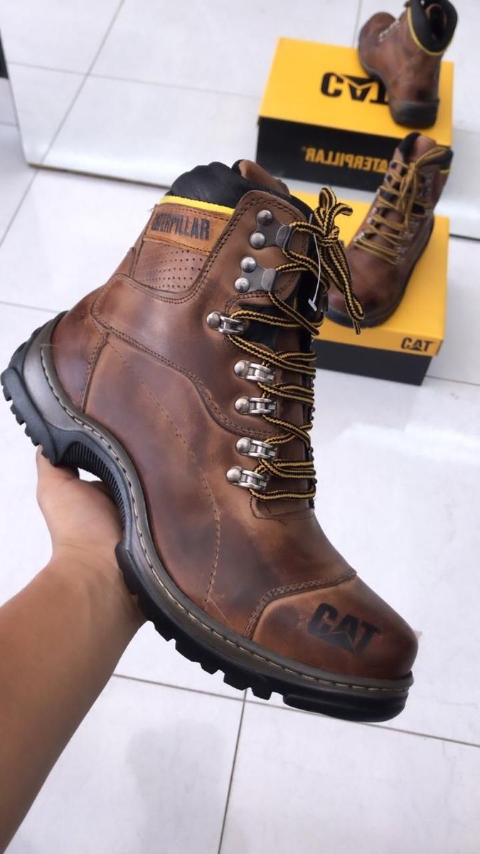 bota caterpillar de couro