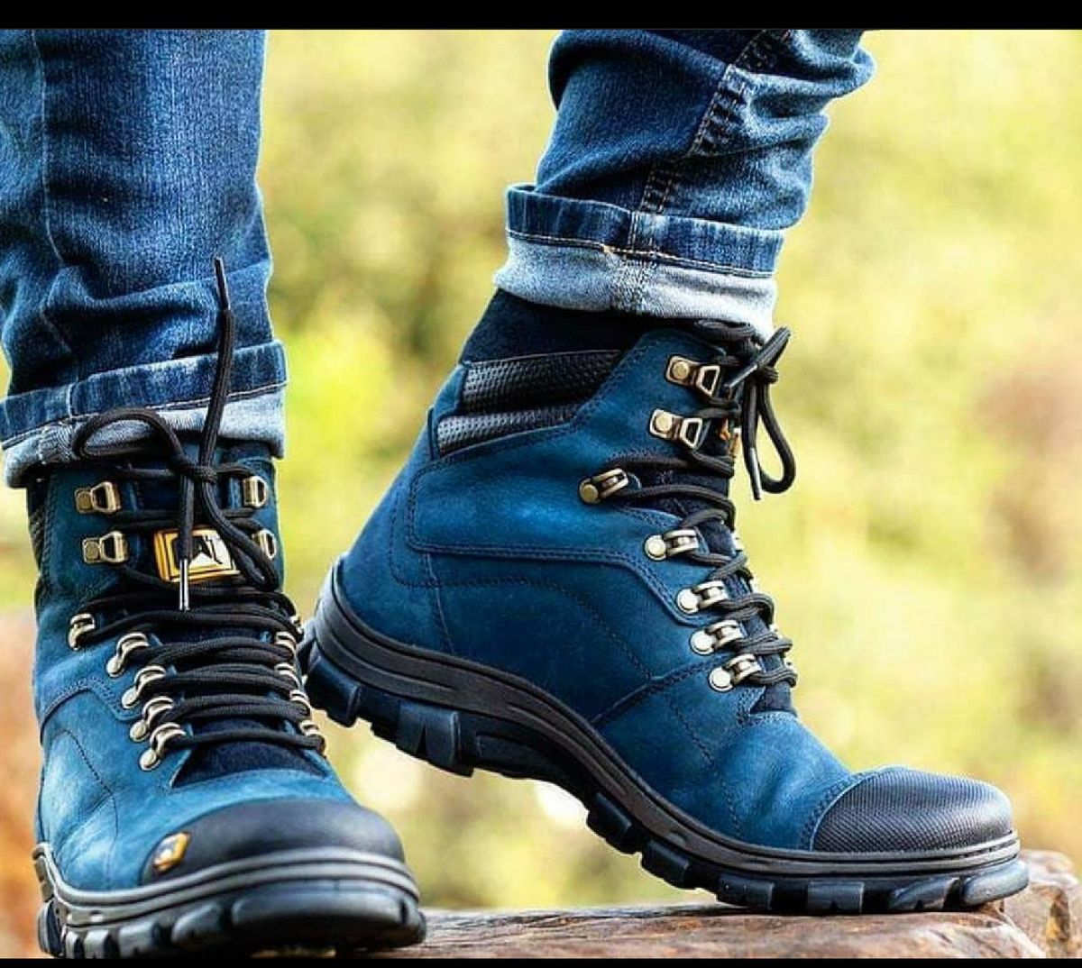 botas caterpillar azul