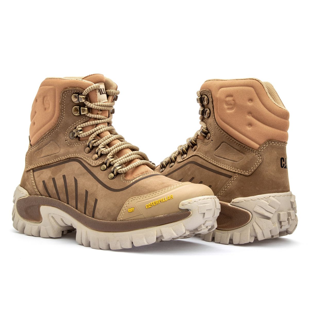 Bota Caterpillar Masculina Coturno Adventure Couro Cano Médio em