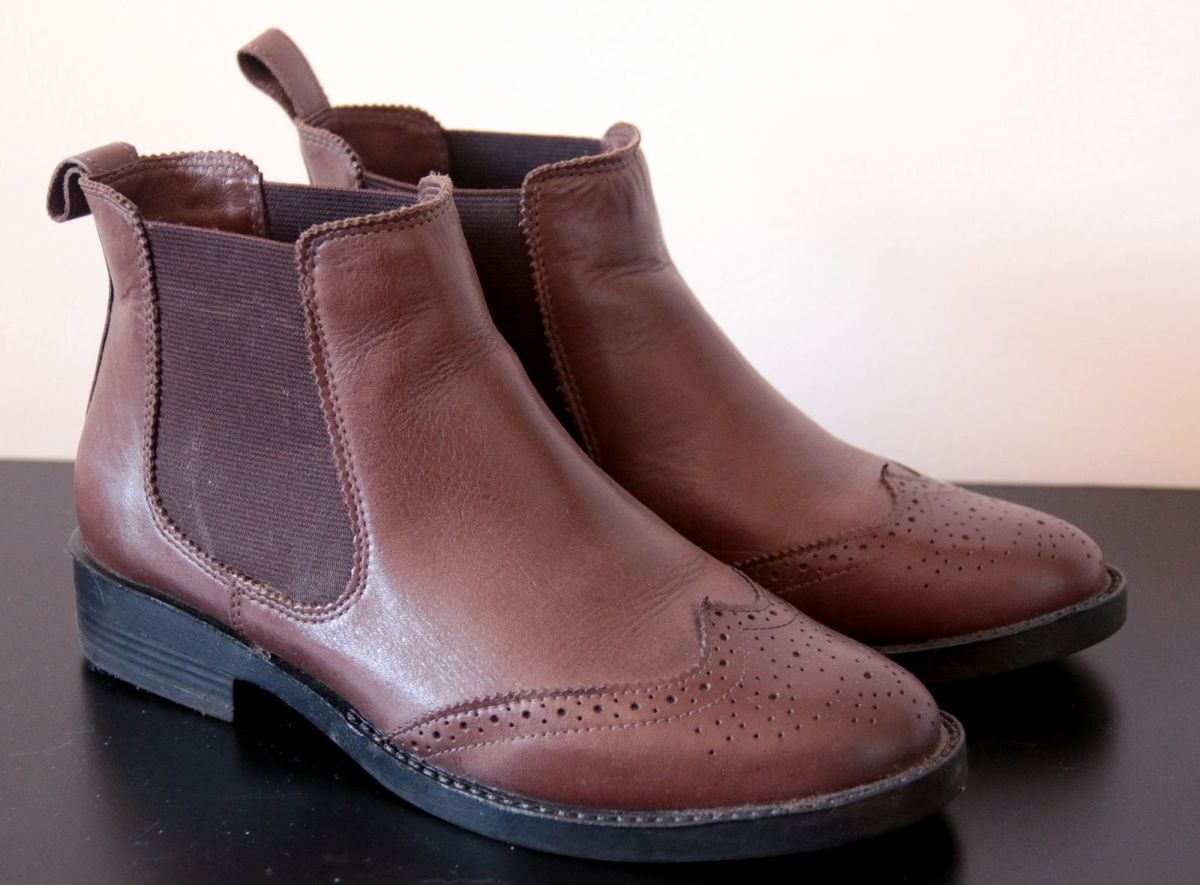 bota chelsea couro feminina