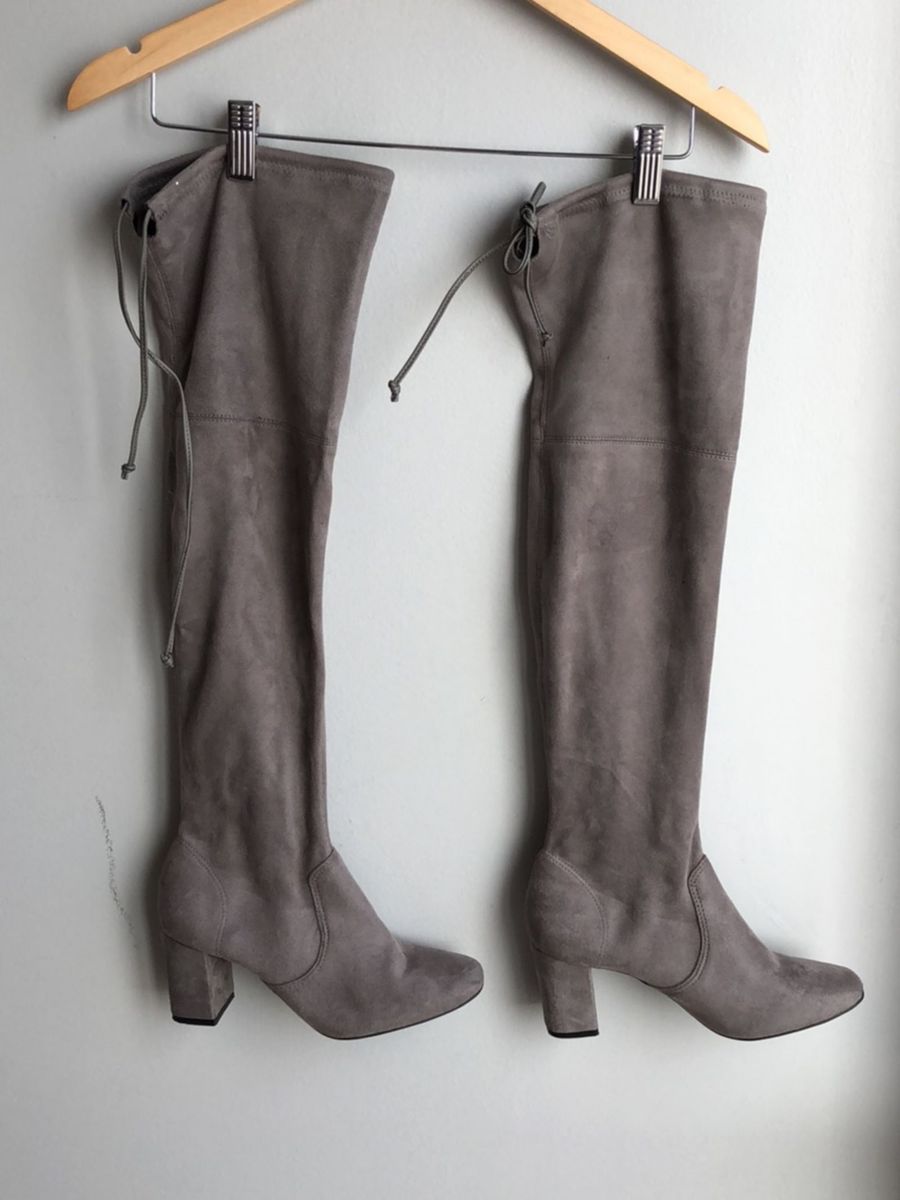 bota cinza over the knee