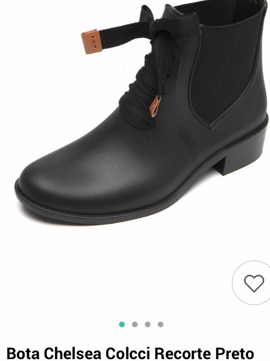 bota chelsea colcci recorte preto