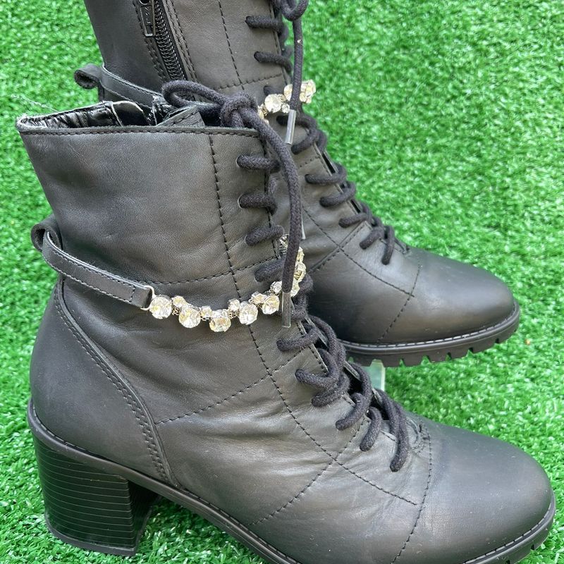 Bota Coturno 36 Preta Couro Bloco Tratorada Arezzo Bota Feminina Arezzo Usado 95537874 enjoei