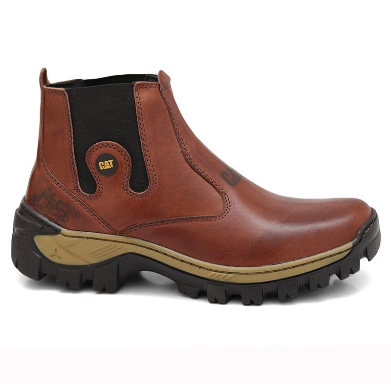 Bota Cat Masculina Impermeável Palmilha Gel Couro Legitimo