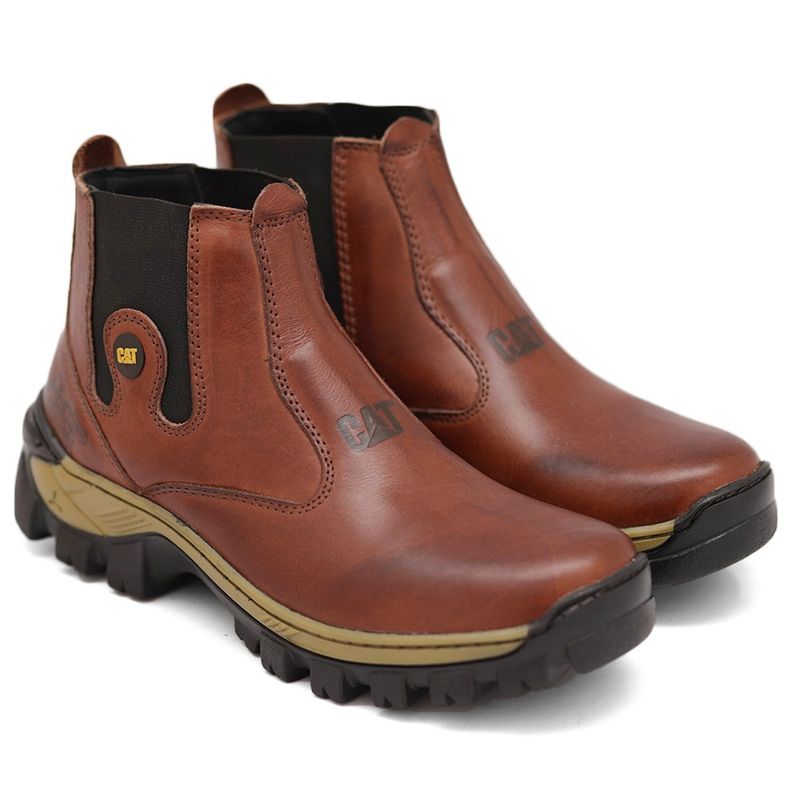 Bota Botina Coturno Masculino Caterpillar Impermeável Em Couro