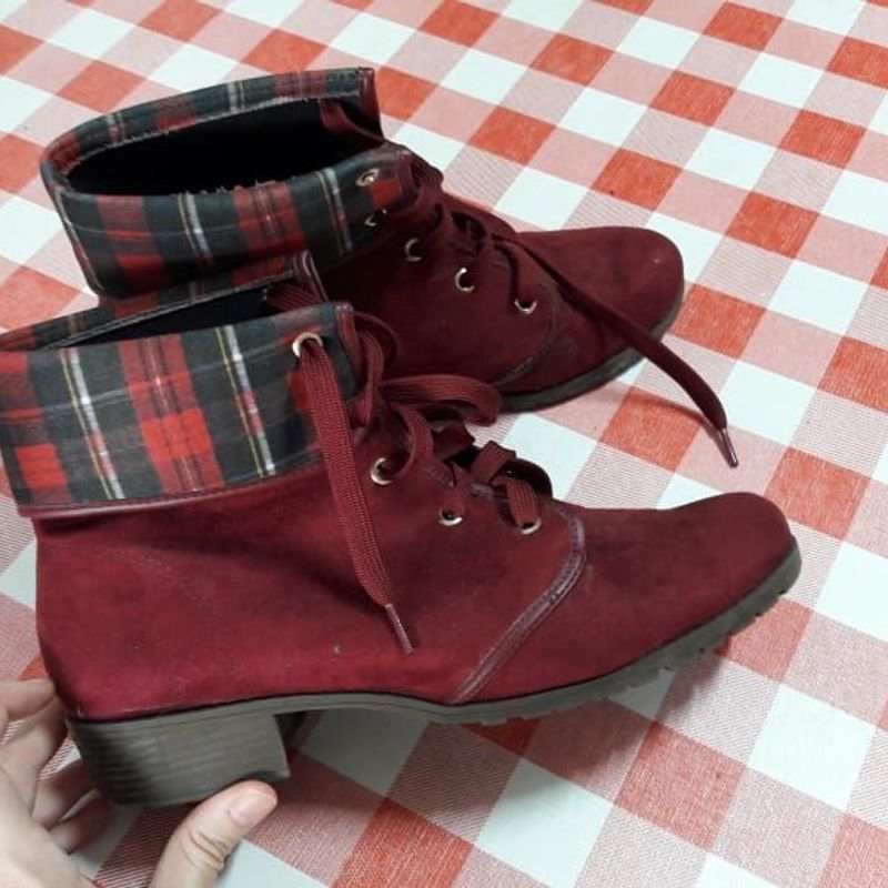 Coturno Feminino Bota CamurÃ§a Moleca Coturno Feminino Moleca Cano