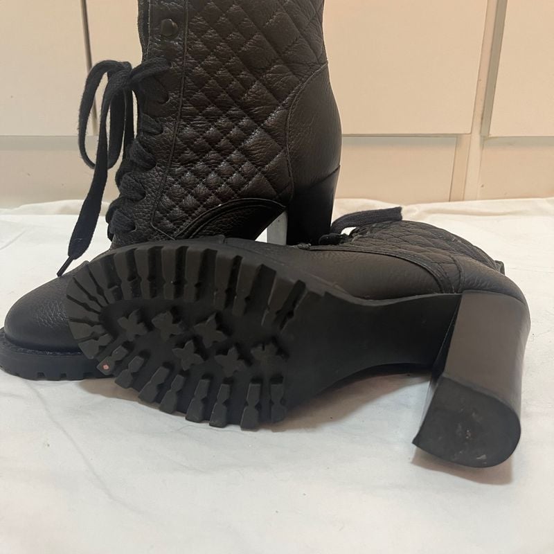 Bota Coturno Capodarte de Couro Preta Capodarte Usado 94306777