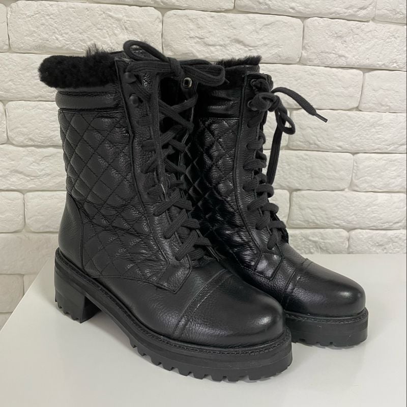 Bota Coturno Capodarte Matelassê Preta Tamanho 34 Pouco Uso Bota