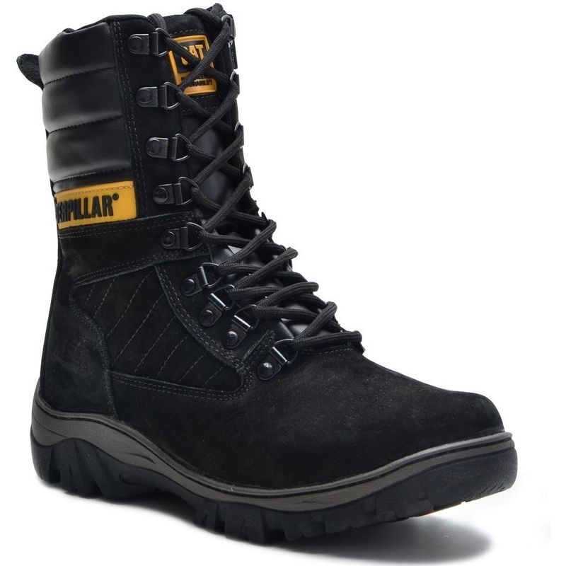 Bota Caterpillar Masculina Cano Longo em Couro - Preto