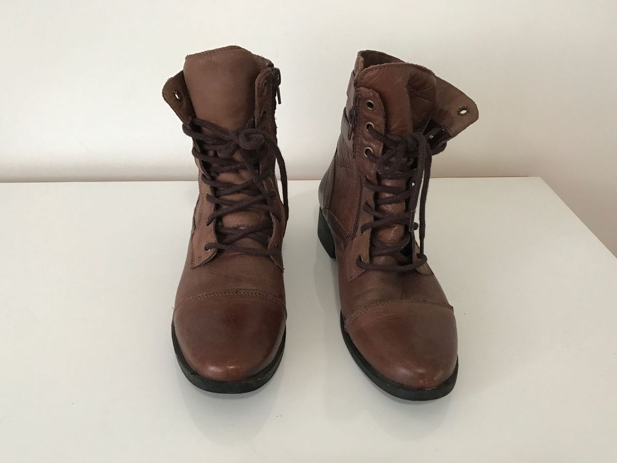bota feminina coturno marrom