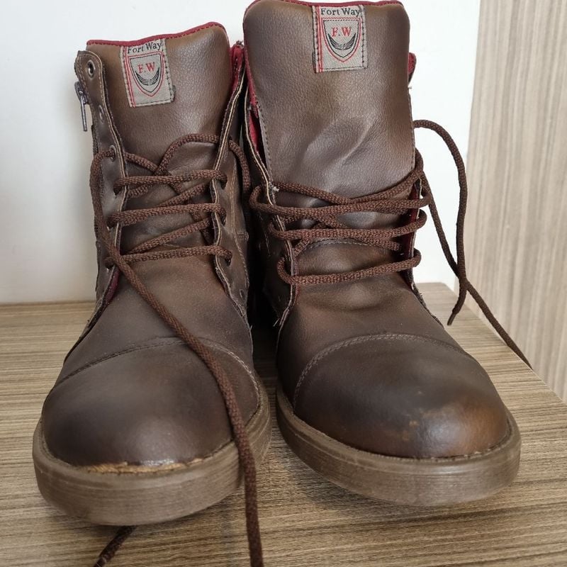 Bota Coturno Masculina Casual Marrom Bota Masculina Fort Way