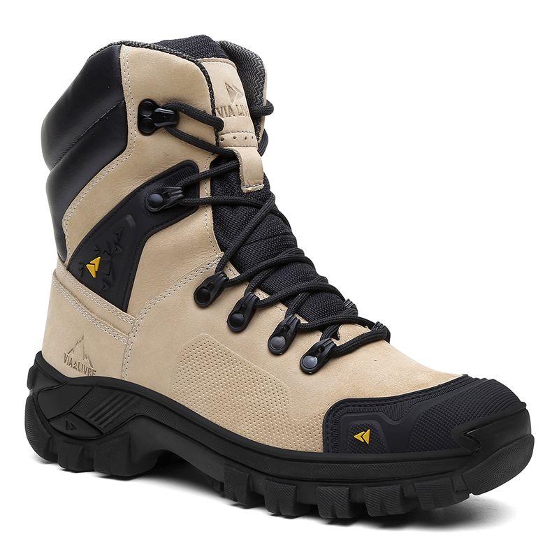 Bota Caterpillar Coturno Adventure Em Couro Legítimo Areia