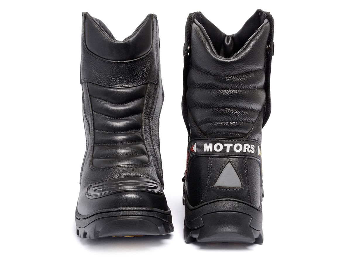 Bota Motociclista Masculina Semi Impermeavel Couro Legitimo