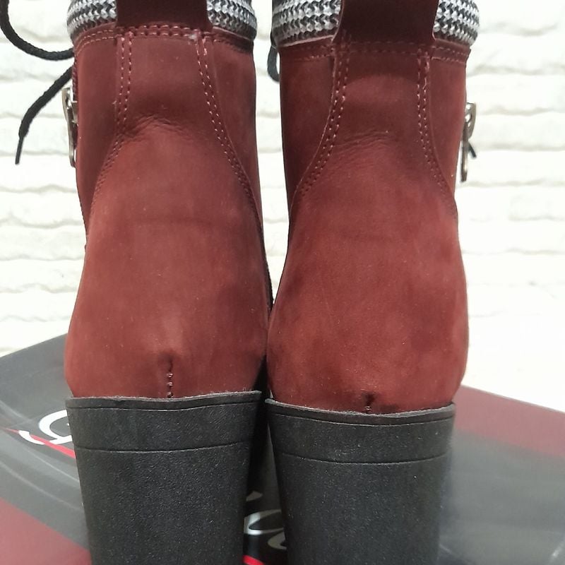 Bota coturno galway tratorada em best sale couro vermelho