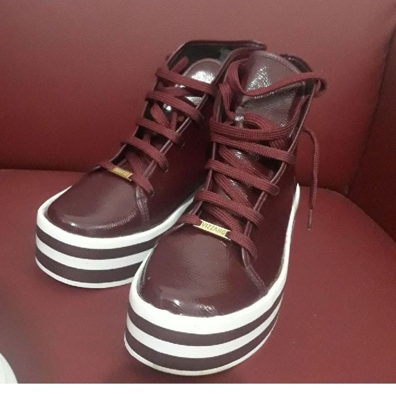 Bota Coturno Vinho Vizzano Nunca Usado 101429644 enjoei