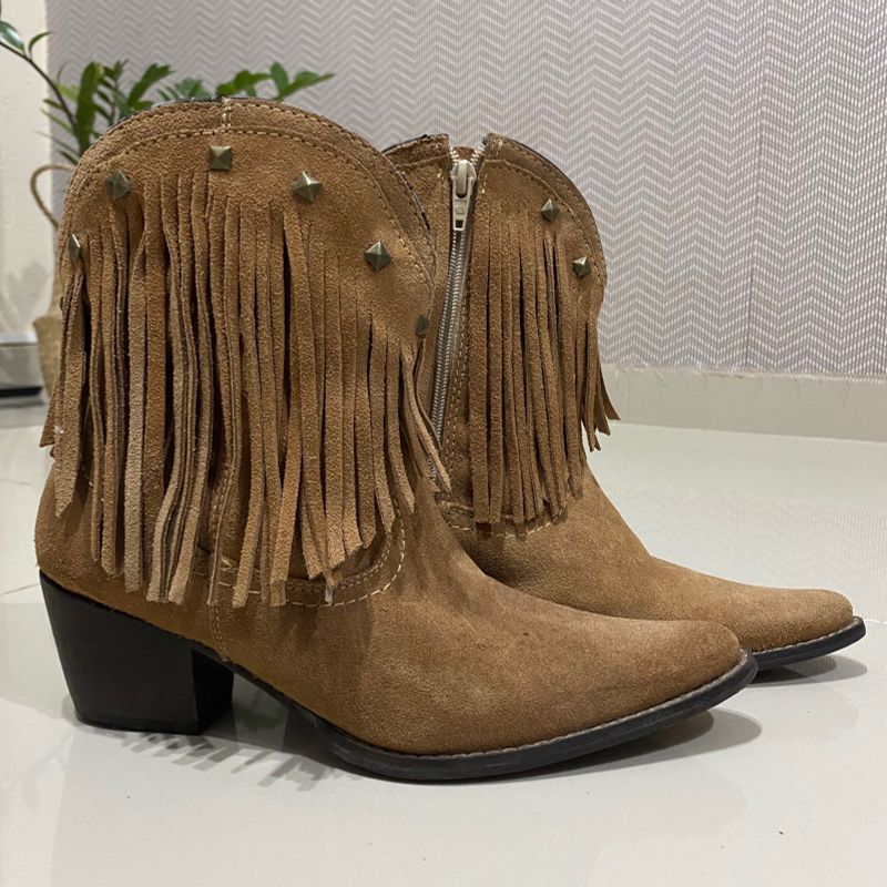 Bota country feminina com hot sale franja