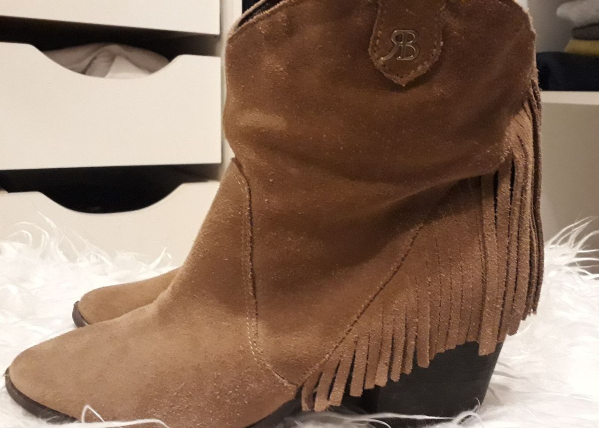 bota de couro camurça