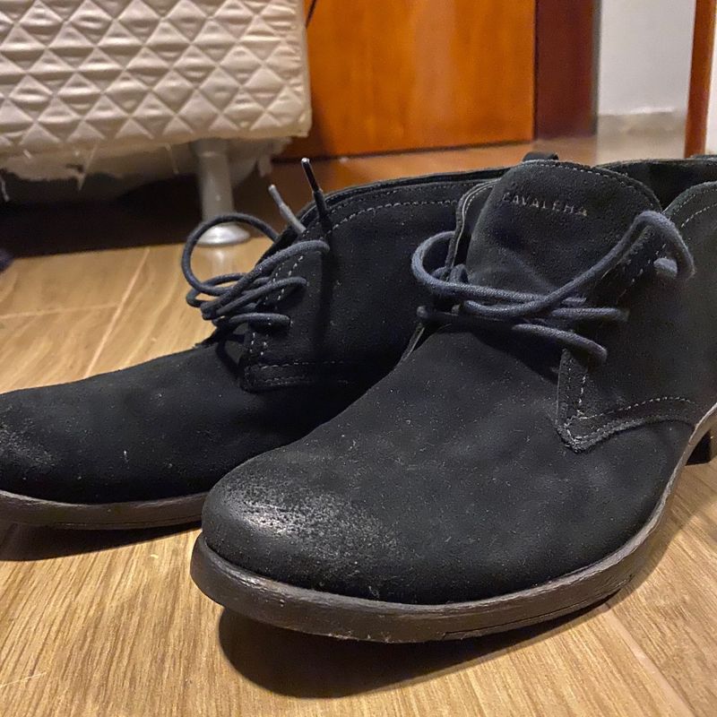 Bota cano curto camurça hot sale masculino