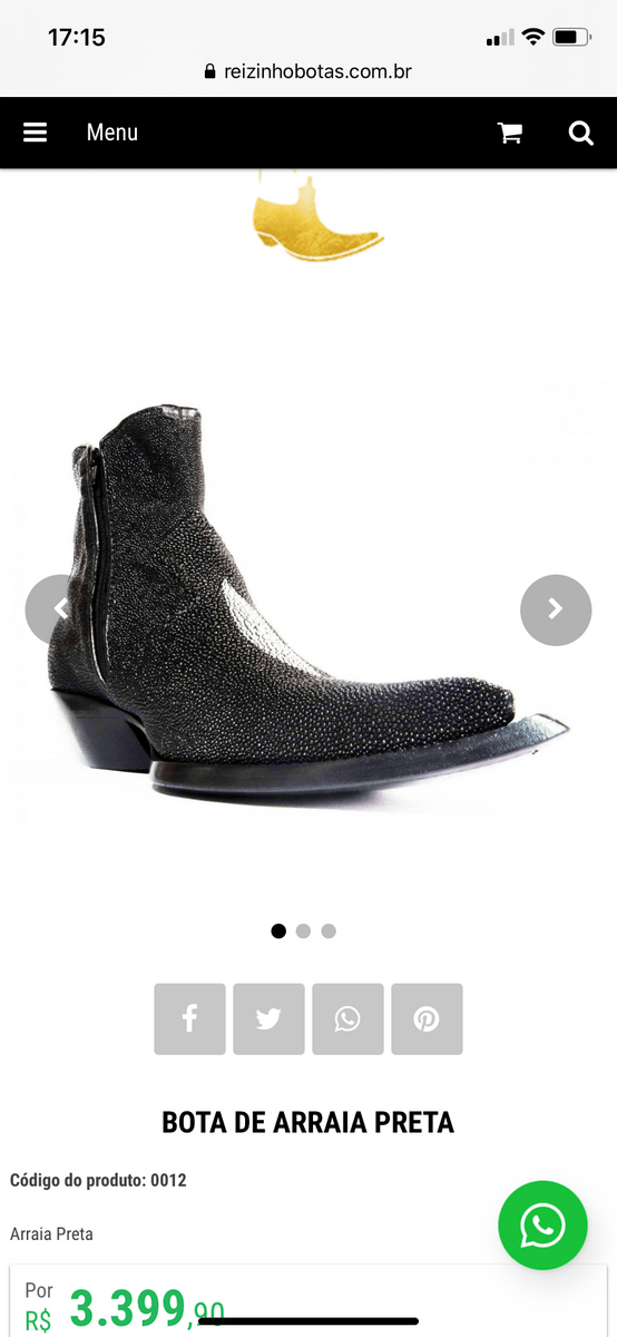 reizinho botas couro de arraia