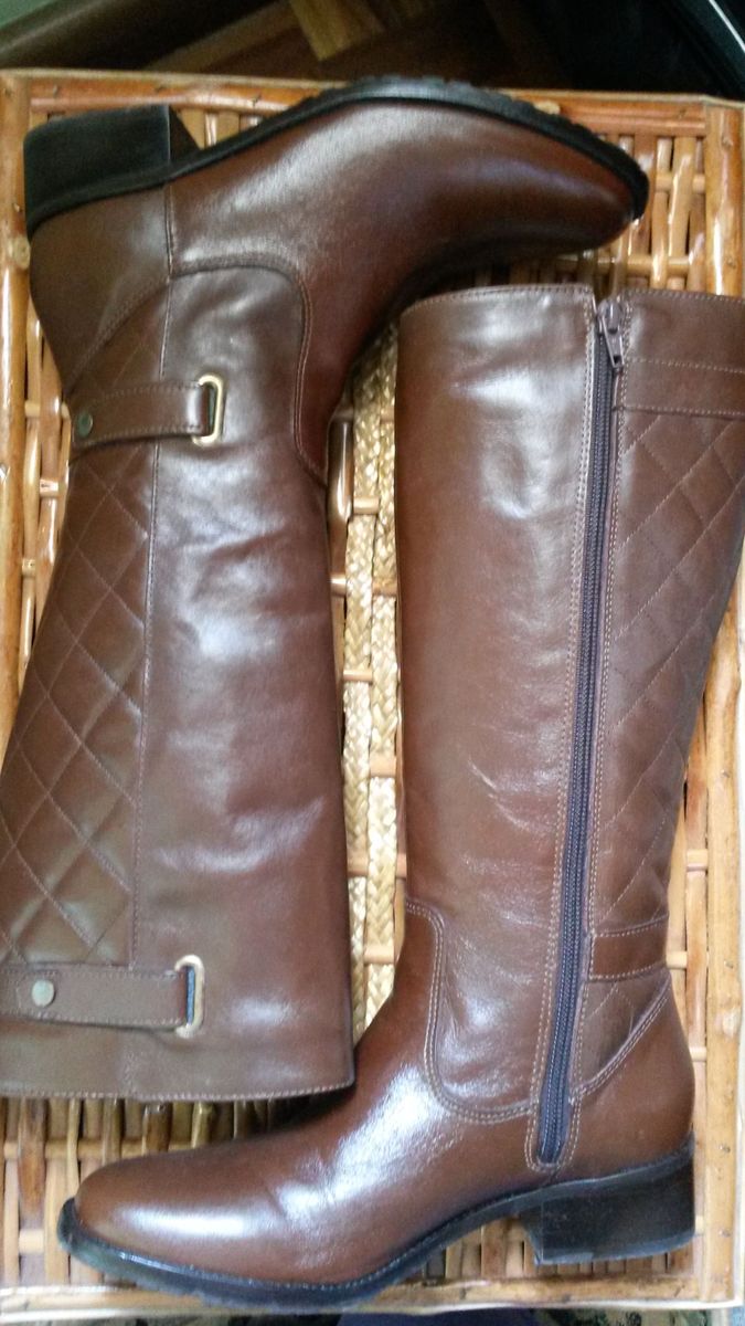 bota de couro marrom feminina