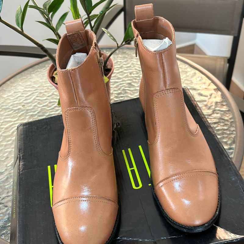 Bota Couro Película Premium Bege Santa Lolla Nunca Usado