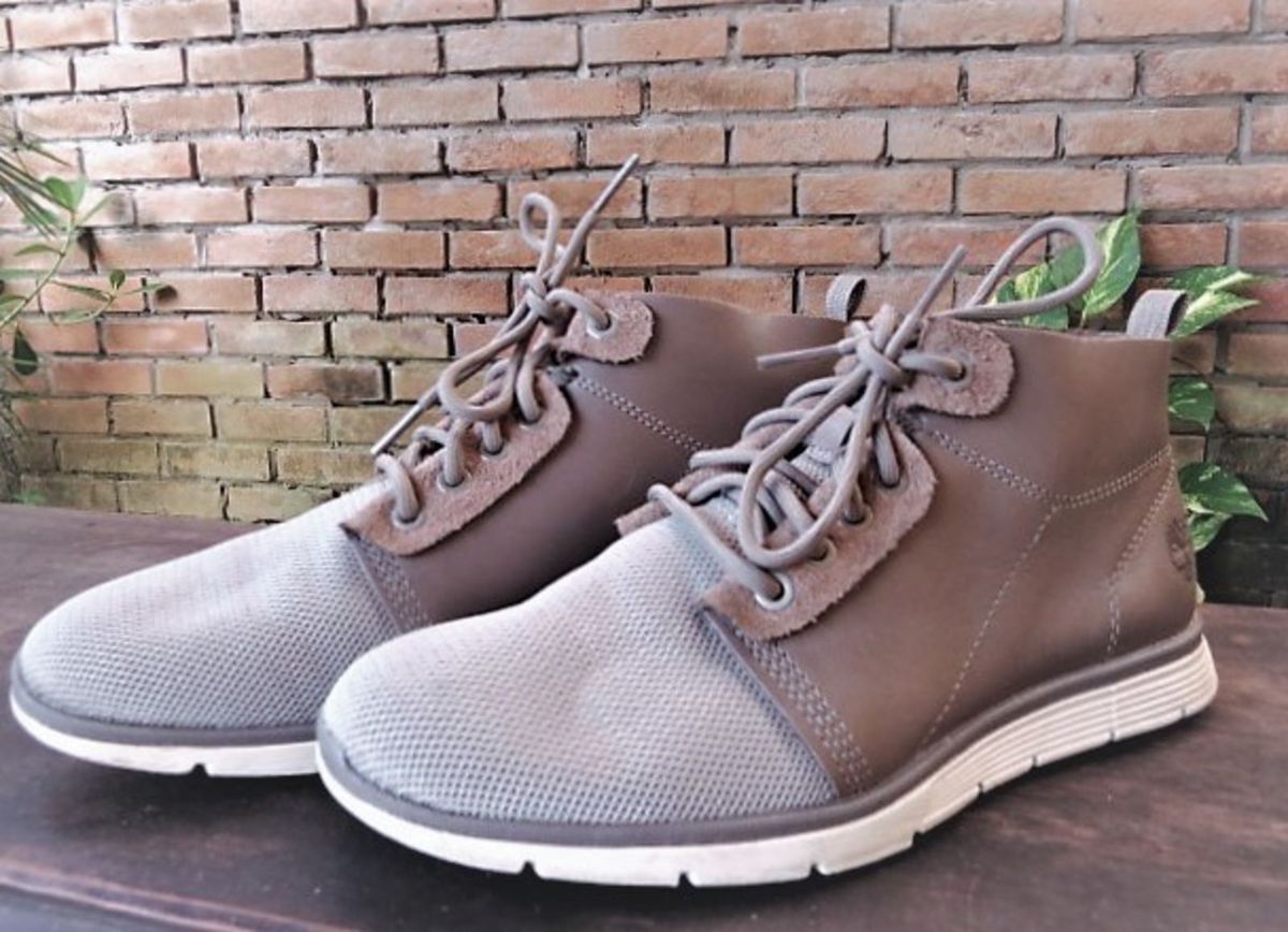 bota couro timberland killington chukka cinza