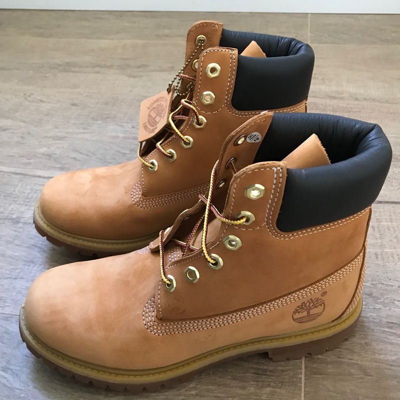 Bota couro timberland yellow boot best sale w 6in premium boot wp caramelo