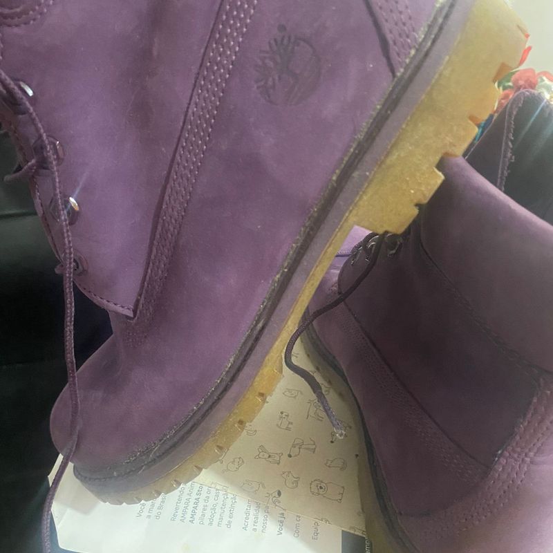 Bota Couro Timberland Yellow Boot Roxa Timberland Usado