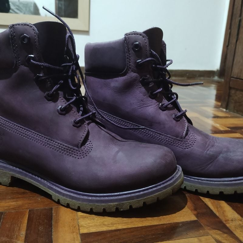 Bota Couro Timberland Yellow Boot Roxa 37 Bota Feminina Timberland Usado  100295059 enjoei