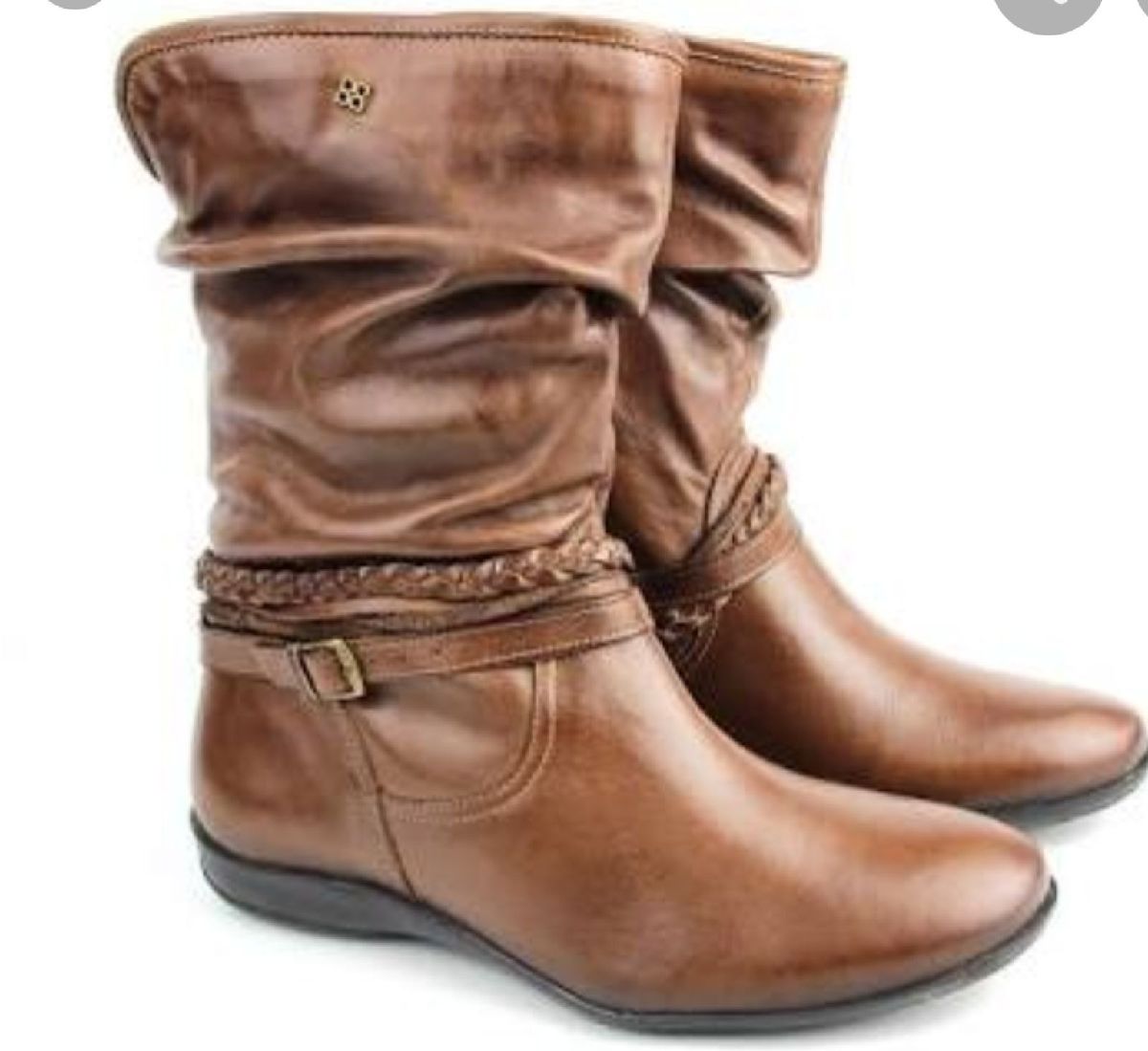 bota feminina cano medio rasteira